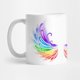 Rainbow Wings on a White Background Mug